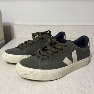 Veja Unisex Khaki and Cream Sneakers